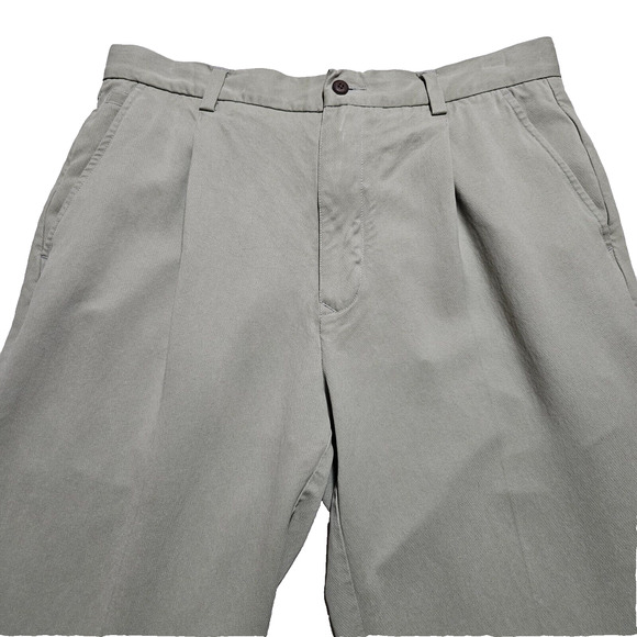 Tommy Bahama Silk Pant Mens 34x24 Green Pleated Dress Casual Chino Relaxed Short - Picture 4 of 10